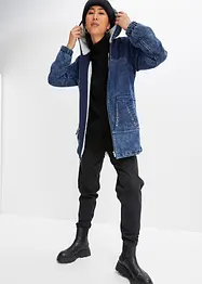 Parka in jeans con fodera effetto peluche, bonprix