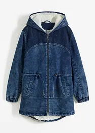 Parka in jeans con fodera effetto peluche, bonprix