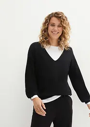 Maglione oversize con scollatura a V, bonprix