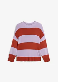 Maglione con scollo rotondo in maglia fine color block, bonprix