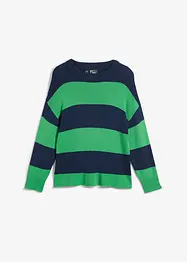 Maglione con scollo rotondo in maglia fine color block, bonprix