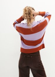 Maglione con scollo rotondo in maglia fine color block, bpc bonprix collection