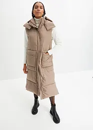 Gilet trapuntato imbottito in poliestere riciclato con cappuccio staccabile, bonprix