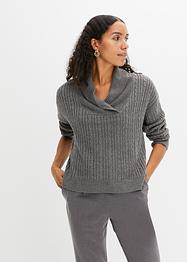 Maglione con scollo a V e spacchi ai lati, bpc bonprix collection