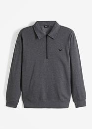 Felpa con colletto polo e poliestere riciclato, bpc bonprix collection