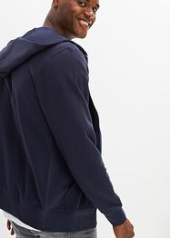 Felpa con zip e cappuccio in poliestere riciclato, bpc bonprix collection