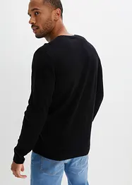 Maglione in lana Premium con Good Cashmere Standard®, scollo rotondo, bonprix