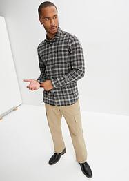 Camicia in flanella a maniche lunghe, slim fit, bpc selection