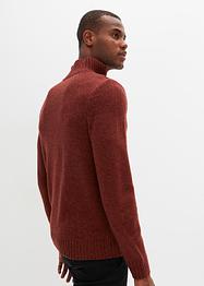 Maglione con colletto, zip e poliammide riciclata, bpc bonprix collection
