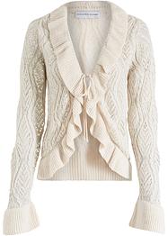 Cardigan traforato con volant, BODYFLIRT