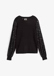 Maglione con maniche in paillettes, bonprix