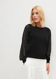 Maglione con maniche in paillettes, bonprix