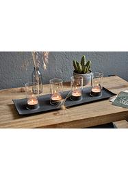 Portalumino con vassoietto e bicchieri in vetro, bpc living bonprix collection