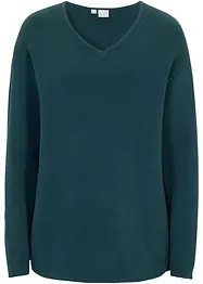 Maglione a coste Milano con scollo a V, bonprix