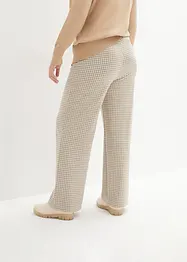 Pantaloni elasticizzati pied de poule, wide leg, bonprix