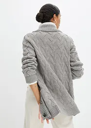 Cardigan con collo a scialle e lavorazione a trecce, bonprix