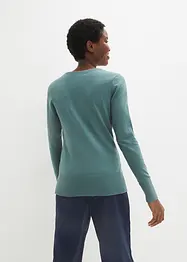 Maglione basic in maglia fine con cotone riciclato, bonprix