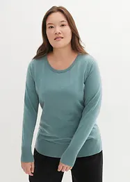Maglione basic in filato fine con cotone riciclato, bonprix