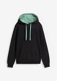 Felpa con cappuccio e dettagli a contrasto in cotone biologico, bpc bonprix collection