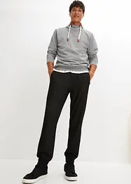 Felpa con collo a scialle e dettagli in similpelle, bonprix