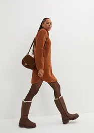 Abito teddy con colletto con zip, bonprix