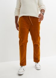 Pantaloni con elastico in vita in velluto a coste leggermente corti regular fit, straight, RAINBOW