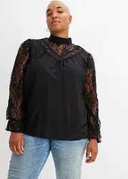 Blusa con pizzo, bonprix