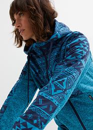 Giacca in pile con inserto in fantasia e cappuccio, bpc bonprix collection