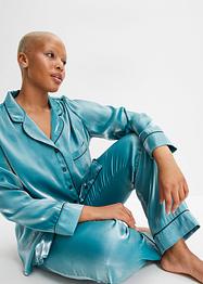 Pigiama in satin con effetto lucido, bpc bonprix collection