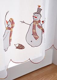 Tenda a vetro con pupazzi di neve ricamati, bpc living bonprix collection