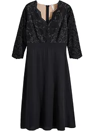 Abito midi di chiffon con pizzo, bonprix