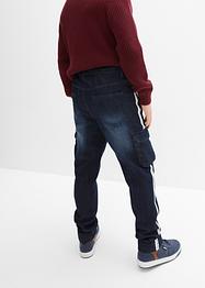 Jeans termici con elastico in vita e fascia laterale, tapered fit, John Baner JEANSWEAR