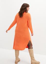 Abito midi in maglia con collo dritto e spacco, bpc bonprix collection