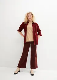Pantaloni larghi in velluto a coste elasticizzato, vita alta, bonprix
