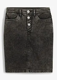Gonna di jeans con bottoni gioiello, bonprix