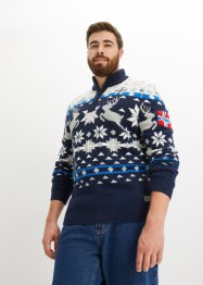 Maglione norvegese con colletto e zip, bpc selection