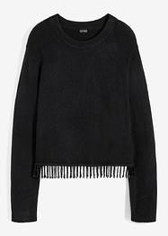Maglione corto con frange di perline, BODYFLIRT