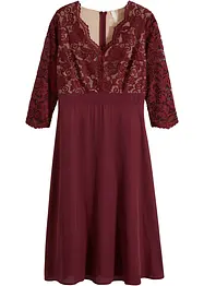 Abito midi di chiffon con pizzo, bonprix