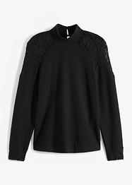 Maglia a maniche lunghe a coste con pizzo, RAINBOW