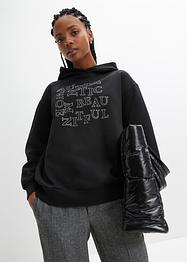 Felpa oversize con stampa glitterata, RAINBOW
