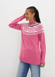 Maglione norvegese con spacchi ai lati, bonprix