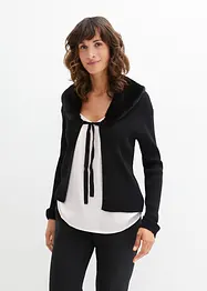 Cardigan con ecopelliccia, bonprix