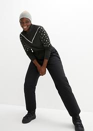 Pantaloni termici impermeabili con fodera in pile e cinta comoda, straight, bpc bonprix collection