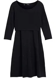 Abito in maglia prémaman / da allattamento 2 in 1 con filato scintillante, bonprix