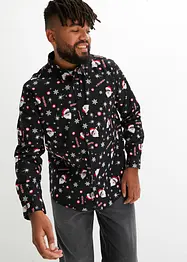 Camicia a maniche lunghe natalizia in puro cotone, slim fit, bonprix