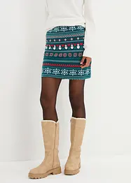 Minigonna con motivo norvegese in misto cotone ed elastan, bonprix