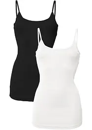 Top con spalline sottili in puro cotone (pacco da 2), bonprix
