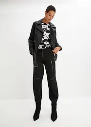 Pantaloni con dettagli biker, bonprix