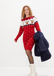 Abito natalizio in maglia con renne, bpc bonprix collection
