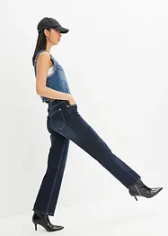 Jeans elasticizzati loose fit a vita alta, wide leg, bonprix